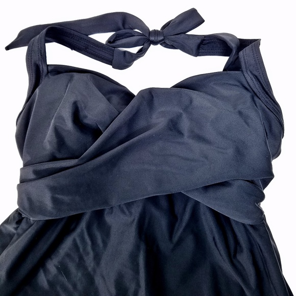 Merona Halter Swim Dress 1 Piece Size Small  Black - Picture 3 of 8